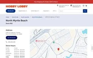 Hobby Lobby of North Myrtle Beach website