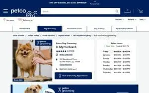 Petco Grooming of Myrtle Beach website