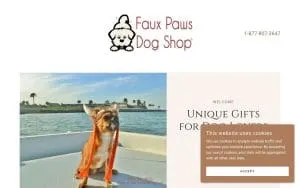 Faux Paws Dog Shop of North Myrtle Beach website