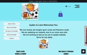 Ayden and Liam sports cards