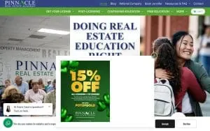 Pinnacle Real Estate Academy website