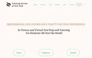 Tutoring Service of New York website