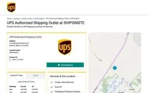 UPS Authorized Shipping Outlet of Myrtle Beach website