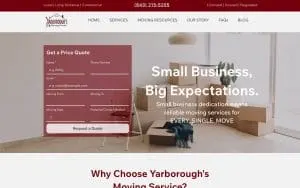 Yarborough's Moving Service website