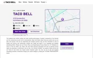 Taco Bell of Myrtle Beach website