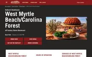 Outback Steakhouse of Myrtle Beach website