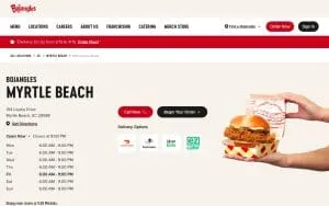 Bojangles of Myrtle Beach website