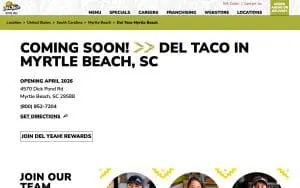 Del Taco website