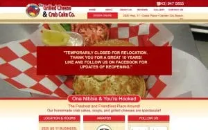 Grilled Cheese & Crab Cake website