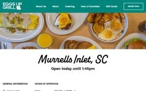 Eggs Up Grill of Murrells Inlet website