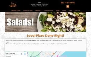 AJ'S Pizza Myrtle Beach website