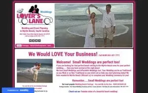 Lovers Lane Weddings website