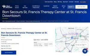 St. Francis Therapy Center Downtown website