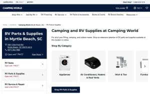 Camping & RV Supplies at Camping World of Myrtle Beach