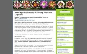 Hemingway Nursery Featuring Roycroft Daylilies website