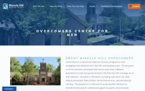 Miracle Hill Overcomers Center website
