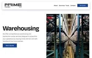 Prime Warehouse & Cross dock website