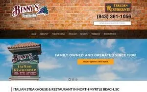 Benny's Trattoria website
