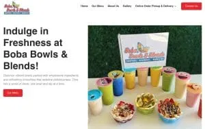 Boba Bowls & Blends website
