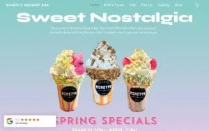 Ninety's Dessert Bar website
