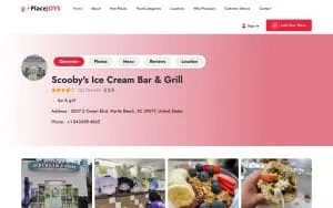 Scooby's Ice Cream Bar & Grill website