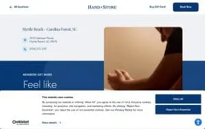 Hand & Stone Massage and Facial Spa of Myrtle Beach website