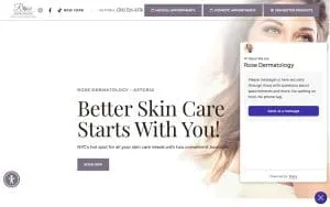 Rose Dermatology of Astoria website