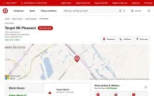 Target of Mt Pleasant website
