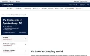 Camping World RV Sales of Spartanburg website