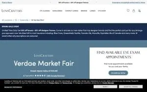 LensCrafters of Greenville website