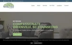 Family First Therapy of Greenville website