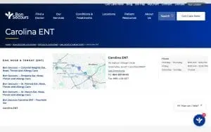 Carolina ENT website