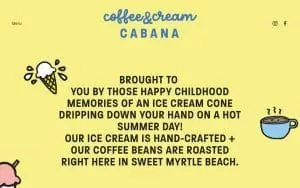 Coffee & Cream Cabana website