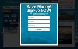 Holiday Sands South Vacations website