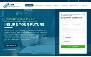Gary's Insurance website