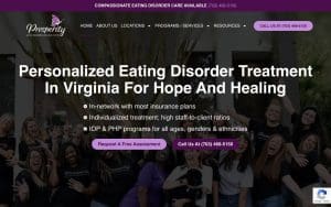 Prosperity Eating Disorders and Wellness Center website