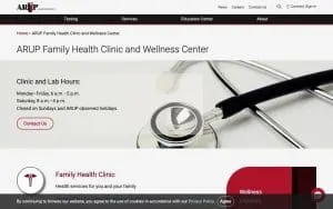 ARUP Family Health Clinic website