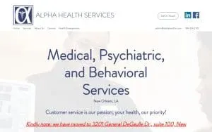 Alpha Health Services LLC of New Orleans website