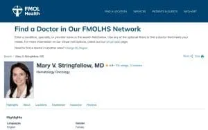 Dr. Mary V. Stringfellow, MD website