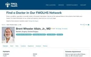 Brent Wheeler Allain, Jr., MD website