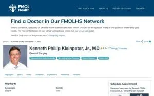 Kenneth Phillip Kleinpeter, Jr., MD website