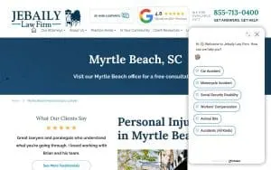 Jebaily Law Firm of Myrtle Beach website