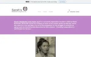 Sarah's Residential Living, Inc. website