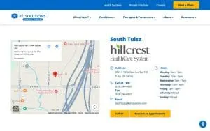 PT Solutions of South Tulsa website