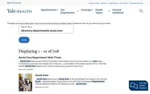 Yale Acute Care website