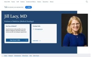 Yale Medical Oncology: Lacy Jill MD website