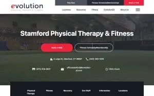 Evolution Physical Therapy- Stamford website