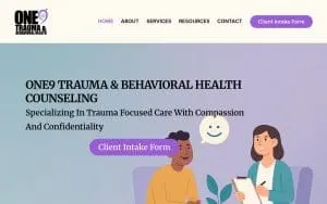 One9 Trauma & Behavioral Health Counseling website