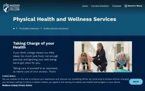 Madison College Student Health website