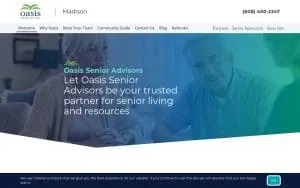 Oasis Senior Advisors Madison website